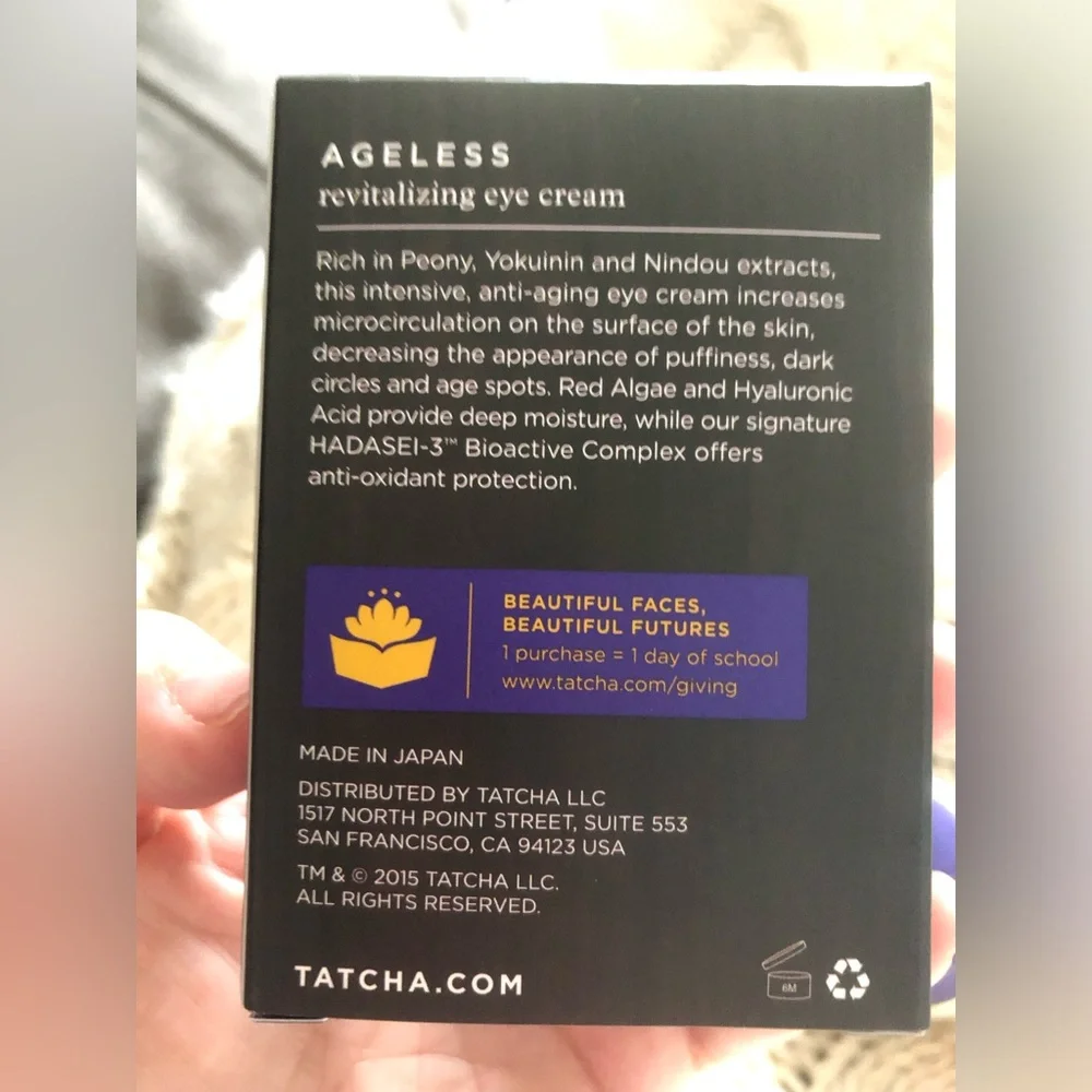 TATCHA Ageless Revitalizing Eye Cream FULL SIZE